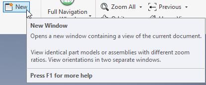 Interface New Window View Tab on Ribbon>Window Panel>New Have multiple windows of your model open at the same