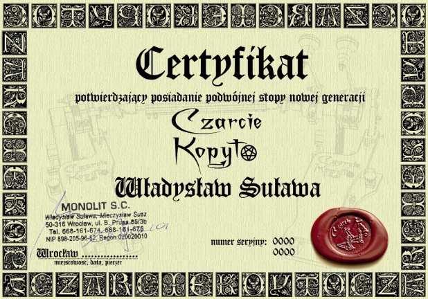 Certificate Every purchaser is provided with certificate of originality with the name of