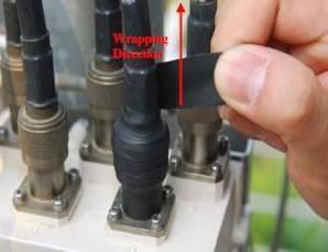 Extend 1 (25mm) Figure 6-5 Wrapping direction and extends the wrap 1 above the connector clamping 2. Start wrapping a layer of butyl rubber tape from the base of the A8n series 5GHz antenna port.