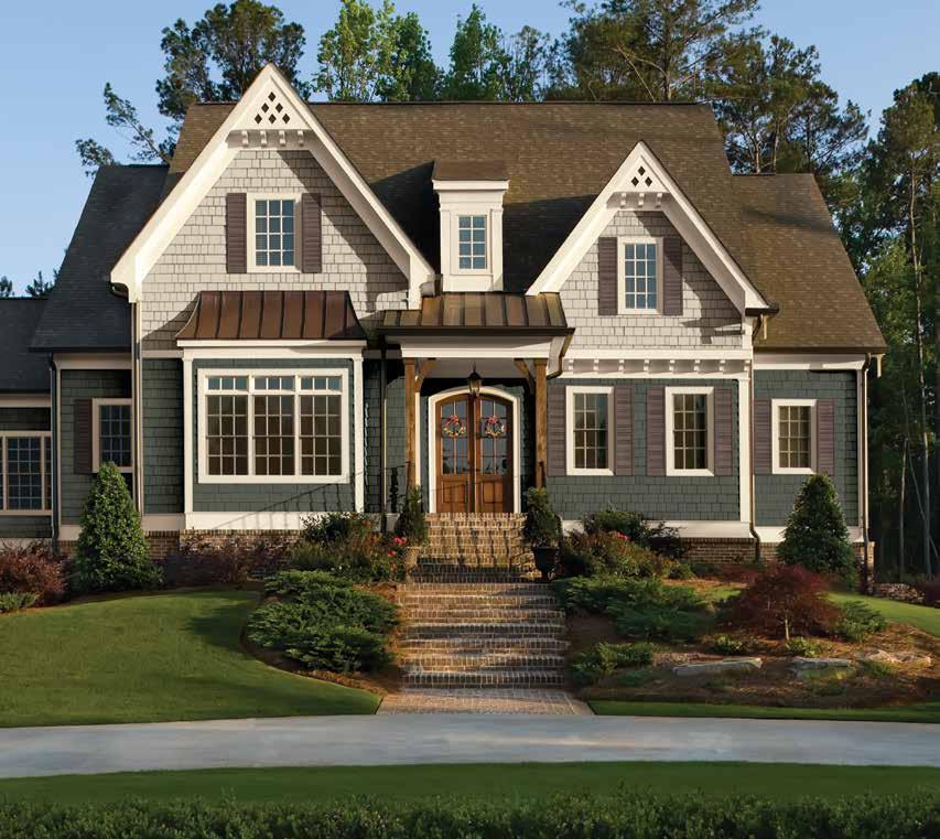 PORTSMOUTH 8' CEDAR SHINGLES IN SAND AND WEATHERED GRAY; TRIM IN LINEN 8' cedar looks great in every color especially the colors you see here.