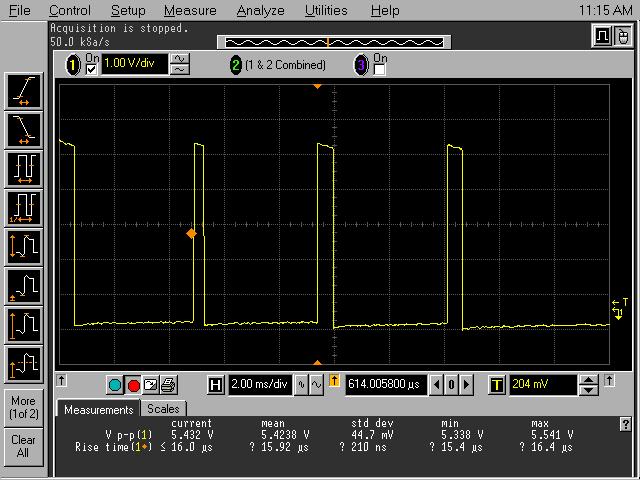 Trigger Signal, as Generated by EXA Oscilloscope view of