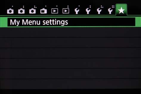 This allows the photographer to make up a menu from all the commands that the menu offers. This allows very quick access to the commands that are regularly used.