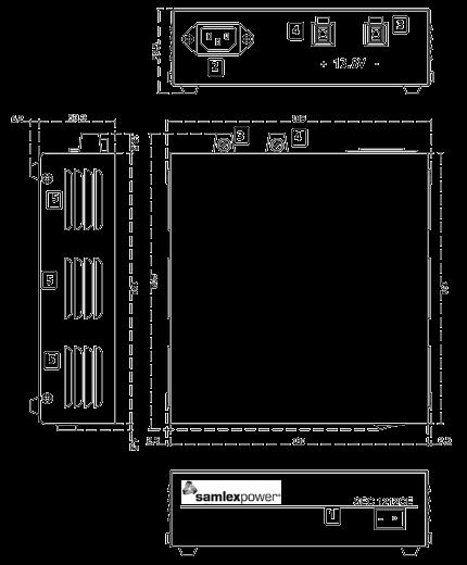 SECTION 2 Layout & Dimensions Figure 2.1 Layout & Dimensions - SEC-1212CE 1. Lighted Power ON/OFF Rocker Switch (Lights Red when ON) 2.