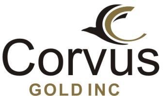 Suite 1750, 700 West Pender St. Vancouver, British Columbia CANADA V6C 1G8 TSX: KOR OTCQX: CORVF Tel: (604) 638-3246 Toll Free: 1-844-638-3246 info@corvusgold.