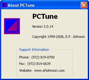 PC Tune Screens Select the About option to display PC Tune software version information, as shown in Figure 3.10. Figure 3.10 PC Tune Software Version Information 3.