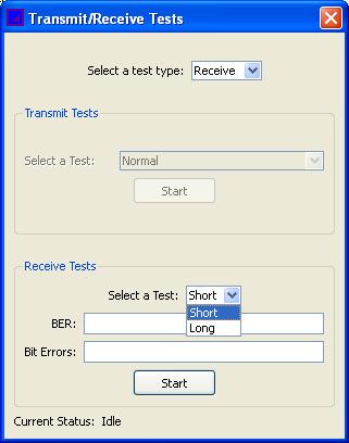 Tuning and Performance Tests 1 In the Menu Bar, select Tools > Tx/Rx Tests. 2 In the Transmit/Receive Tests window (Figure 4.1), select Test Type: Receive.