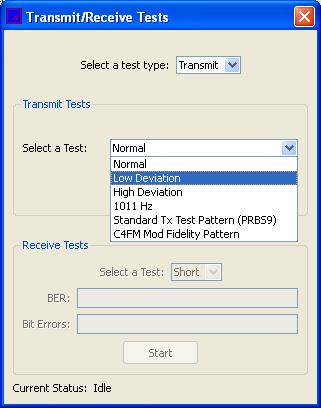 Tuning and Performance Tests 4.3.4 Transmitter Tests Note Perform only the required tests. It is not necessary to perform all Transmitter tests. 1 In the Main Menu, select Tools > Tx/Rx Tests.