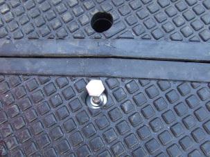 Note: the epoxy can set hard quickly in warm weather making it difficult to screw in the coach bolt.
