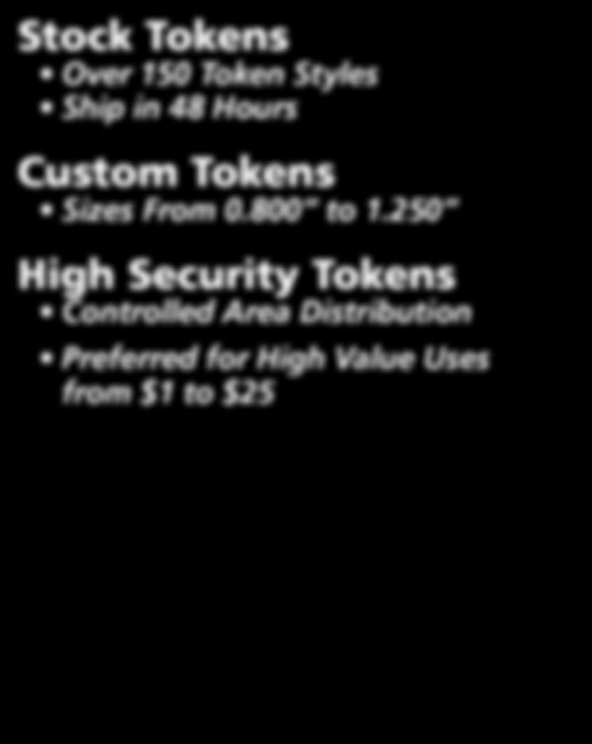 250 High Security Tokens Controlled Area