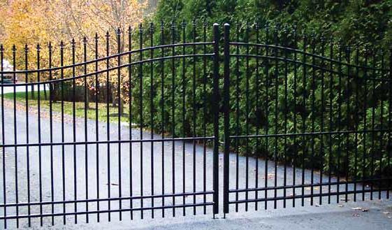 Pool panels are available that perfectly match this style of fence as well as single, double and arched swing gates.