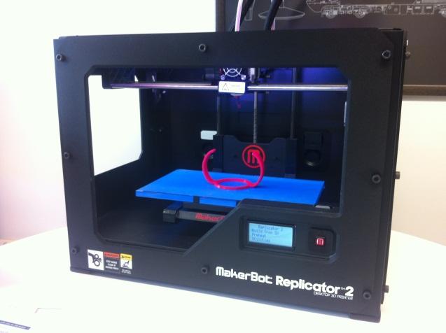 Low costs 3D Printing The Design School has a number of low cost FDM-style 3D Printers. These are Makerbot Replicator 2 machines and extrude plastic in a similar manner to the Dimension machine.