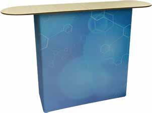 DISPLAY COUNTERS DYE-SUB PRINT FABRIC Stand Alone Counter Stand Alone Podium Hardware Package Pop-up frame