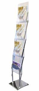 acrylic board Collapsible literature stand Solid metal base 4 pockets