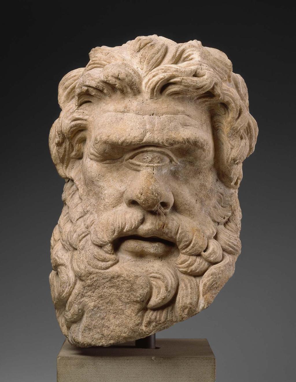 Head of Polyphemos, Greek/Roman, ca. 150 BCE.