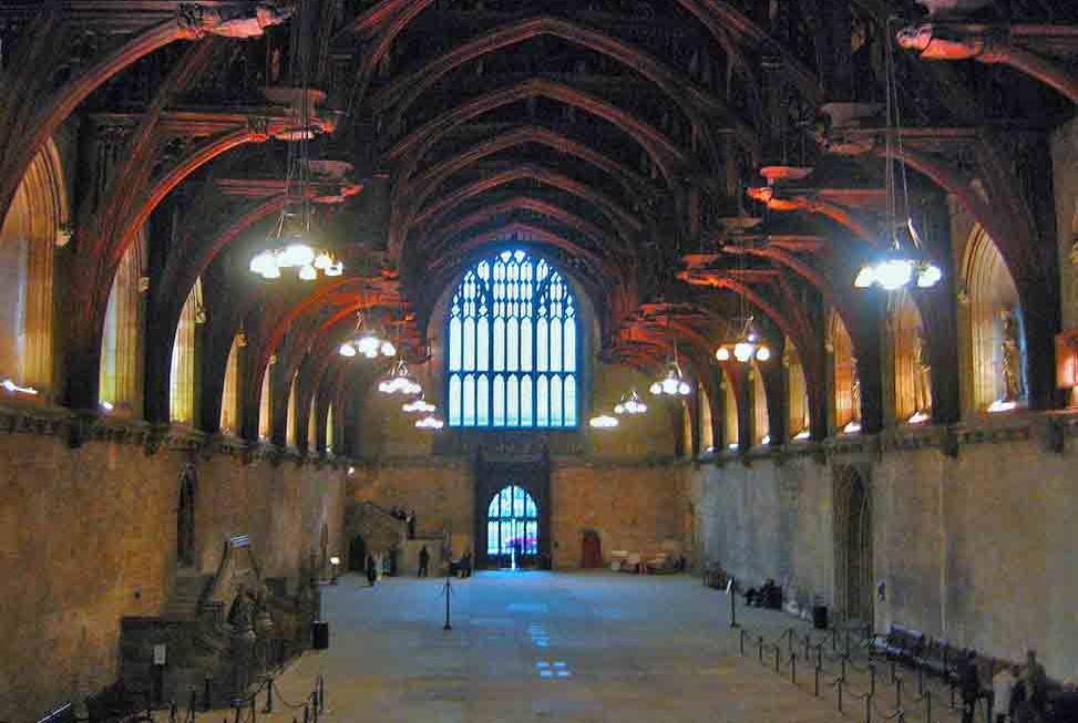 Romanticism Houses of Parliament, Westminster Hall,1840-1870. Westminster Hall is the oldest building on the Parliamentary estate.