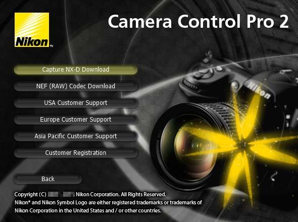 Introduction 3/3 Customer Support and Registration To link to a Nikon customer support website, click Link to Nikon in the Camera Control Pro 2 installer window and click the link for your region.