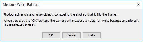 The Camera Menu 3/7 Use this option to measure preset white balance.