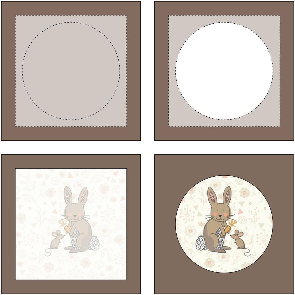 4. Trace the circle template onto four squares of bondaweb and cut out around the outside square line. 5. Fuse to the back of the Floral 5 squares, centering so that there is a ½ gap all round.