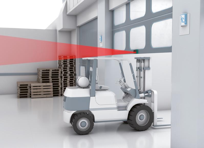 R2100 Applications Controlling the opening range on overhead doors Cutting-edge Design for Greater Efficiency With its compact design and robust housing, the Multi-Ray LED Scanner R2100 is ideal for