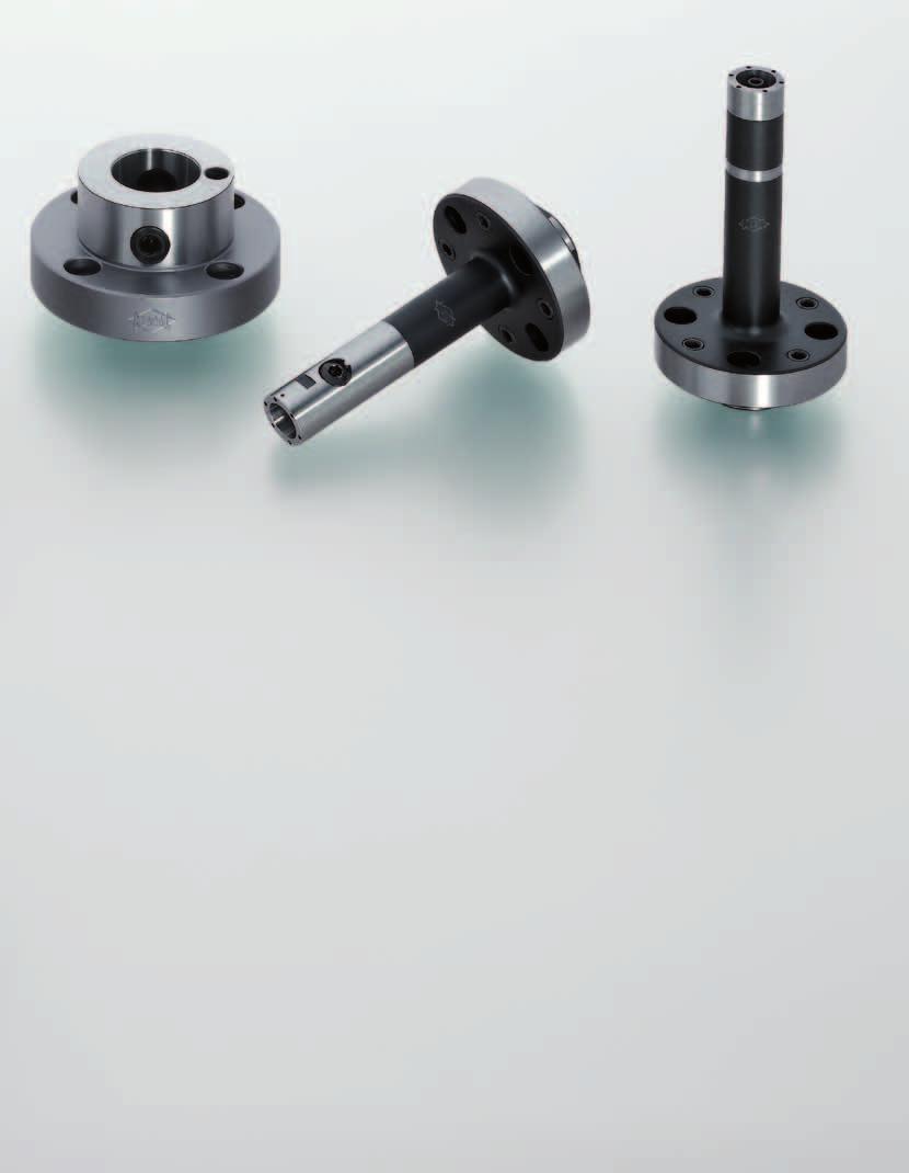 Clamping tools with flange module MAPAL clamping tools with flange module are recommended for machining conditions in which radial run-out and angular error on the machine spindle must be compensated.