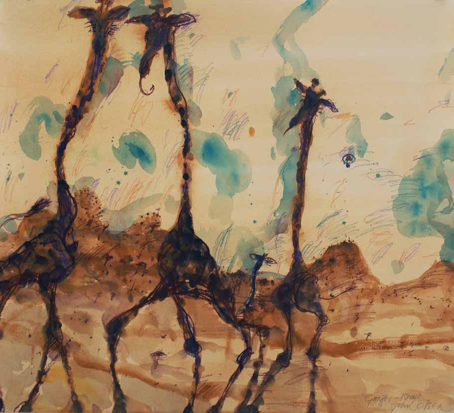 JOHN OLSEN Giraffes - Kenya