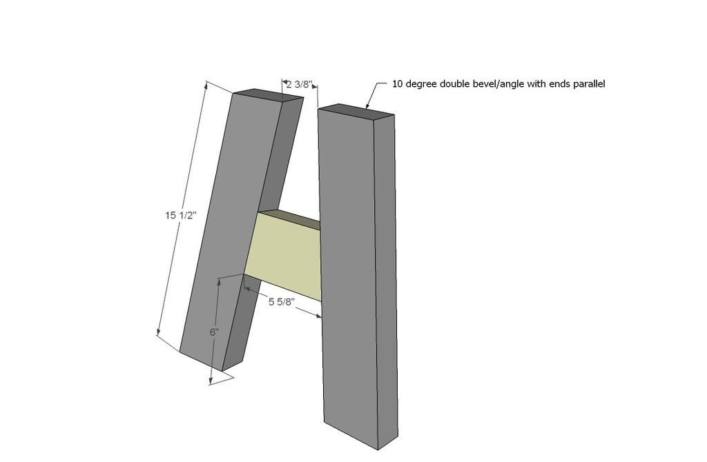 1-2x6 @ 88" 2-2x4 @ 32 1/4" (one end cut at 25 degree bevel, other at 17 degree bevel, cut in same bevel direction) General Instructions: Please read through the entire plan and all comments before