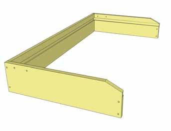 Shelf with 2-1 1/4 screws per