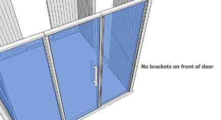 Fix 4 brackets on the inside and 4 on the outside join. Use 2 x 15mm screws for each bracket. 10. Door Frame i.