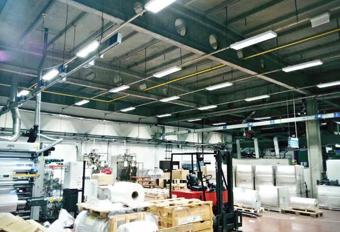 It offers sustainable, high-efficient lighting for industrial plants, warehouses and sport areas.