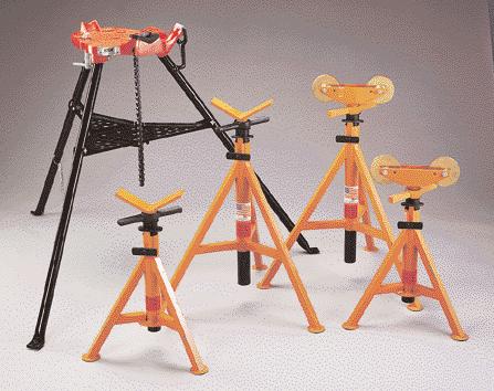 Pipe Stands Tri-Stand Chain Vise Roller Head Tall Pipe Stands Material Holding Berkley s broad line of work holding stands accommodate pipe from 1/2-12".