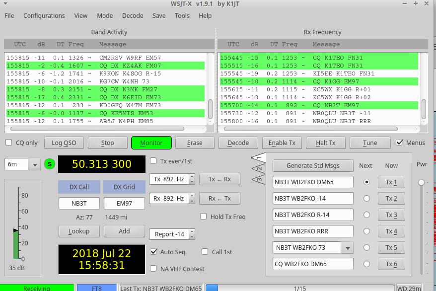 Time between FT8 transmissions is ~ 2 seconds Faster than most ops