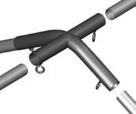 If the couplers are not equipped with locking eyebolts, secure each pipe in the coupler using a Tek screw.