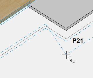 Set drop The new height in P21 is to be achieved by means of a vertical drop. Click on the part between P20 and P21.