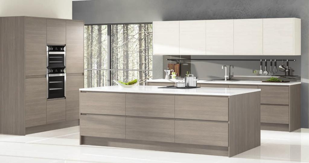 Mix n Match Integra Avola Grey with Avola White Here we offer 2 exotic wood grain doors co-ordinated with each other.