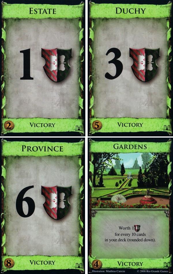 C.3 Victory Cards Figure 31: Estate, Duchy, Province and Gardens.