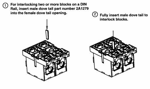 Series PDBFS Enclosed Power Distribution Blocks Panel Mounting Capable on all part numbers Use 2 screws for mounting each pole (#10 or M5 screw) (4 screws for PDBFS504) OR Hook load side onto 35mm