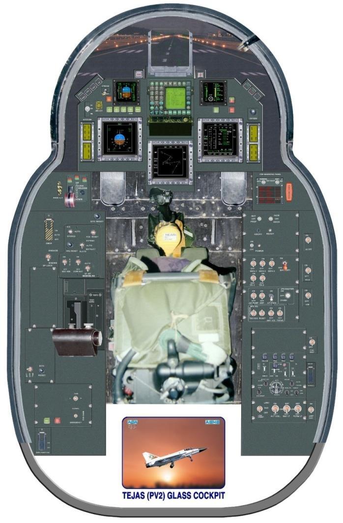 Tejas Cockpit aircraft Ergonomics Glass