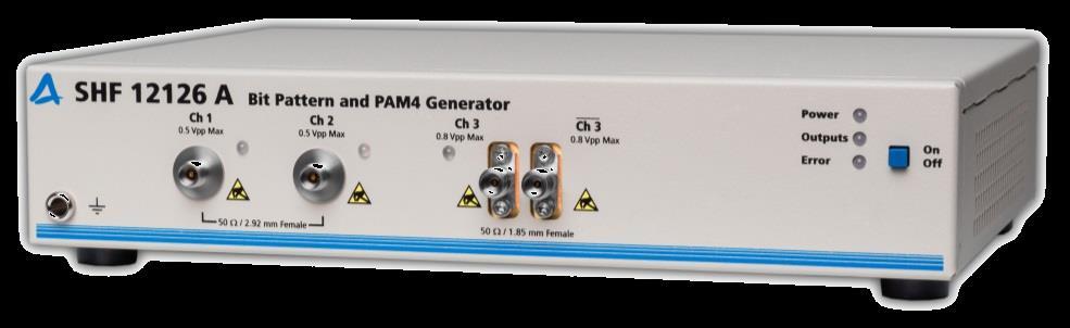 30 GBaud PAM4 60 Gbps binary 3 Gbps binary Compact BERT Series The compact BPG series is SHF s approach of delivering a high performance signal generation solution to the cost-sensitive data-com
