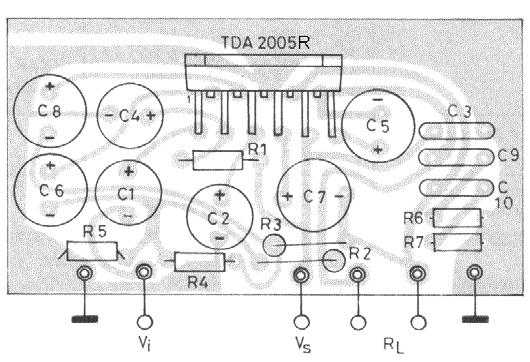 TDA2005 Electrical specifications Figure 4. PC board and components layout of Figure 3 2.3.1 Electrical characteristics (bridge application) Table 4.