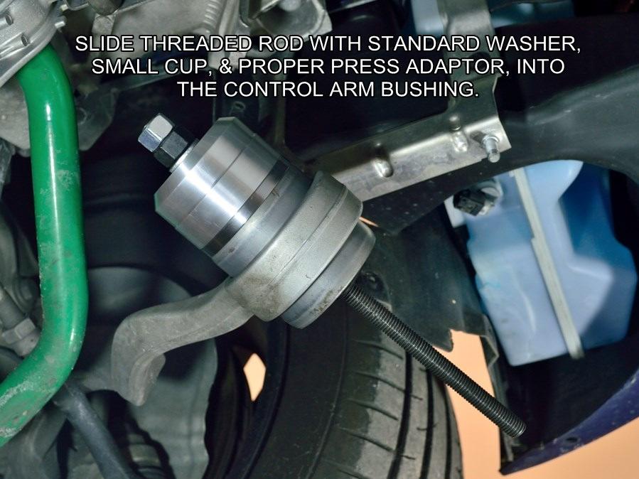 IMPORTANT - The standard washer goes behind the head of the puller bolt. The two thicker hardened washers go behind the nut, one on each side of the needle bearing.