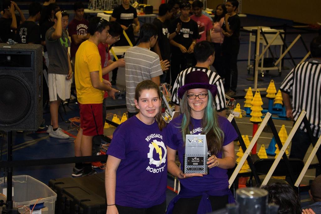 Girl Power: Recognition for our work (and winning awards) When we founded Renegade Robotics we set out with 2 goals: To win an award and to compete at the World Championships.