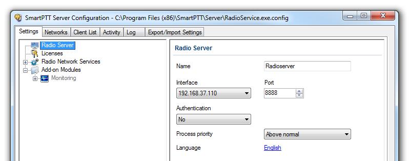 General SmartPTT Radioserver Configuration 7 1. Set up parameters of the radioserver. In the Name field specify the radioserver name.