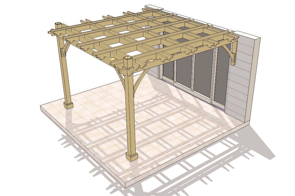 12ft X 12ft Attached Breeze Pergola Assembly Manual (For Both 9 and 12 High Posts) Outdoor Living Today June 1st/2012 Version #4 Note: Installation of Wall Side Girders (P) and Wall Mount Brackets