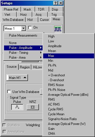Measuring Impedance ( 1 ) Click the Setups icon. ( 2 ) Click the Meas tab on Setups window.