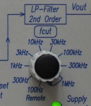 The output voltage has an impedance of 22 Ohm and must be connected to high impedance (>=10 kω) load. The output voltage swing is linearly within a voltage of ±10 V.