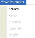 3. Wave Parameter Square: Show square waveform. Ramp: Show ramp waveform.