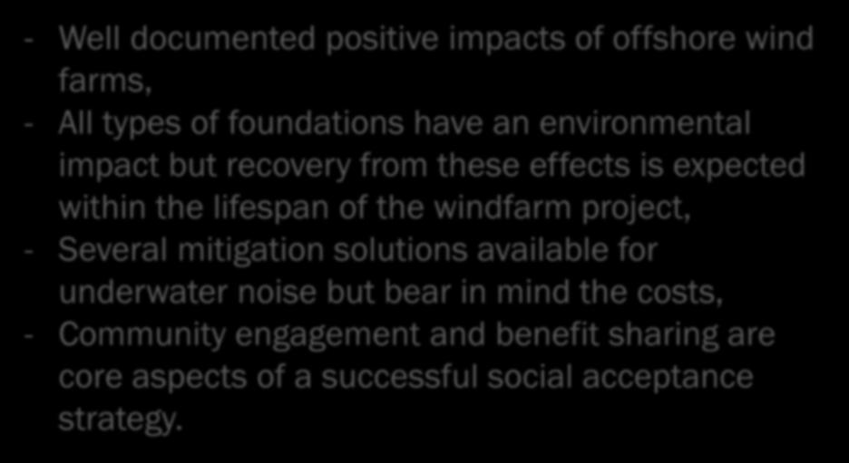underwater noise but bear in mind the costs, - Community engagement