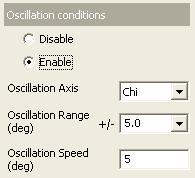 1. How to set Part conditions Oscillation Axis Oscillation Range (deg) Oscillation Speed (deg) Select the axis to oscillate. Enter the oscillation width. Enter the oscillation speed. Table 1.2.