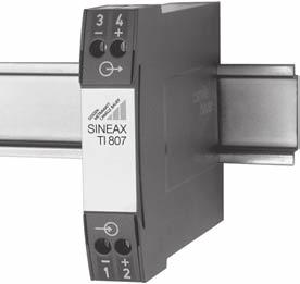 SINEAX TI 807 without power supply, Ex- and non-ex version, in housing N17 or S17 for rail and wall mounting 0102 II (1) G resp.