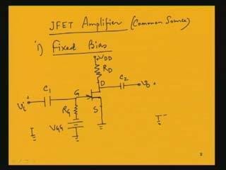 But let us recall those biasing schemes that we have once used for BJT amplifier again. Let us discuss JFET amplifier biasing schemes briefly.